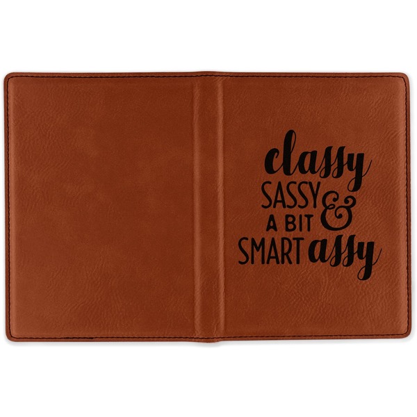 Sassy Quotes Cognac Leather Passport Holder Outside Single Sided - Apvl