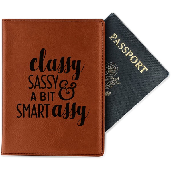 Custom Sassy Quotes Passport Holder - Faux Leather