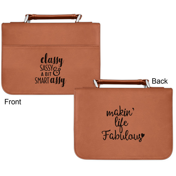 Sassy Quotes Cognac Leatherette Bible Covers - Small Double Sided Apvl