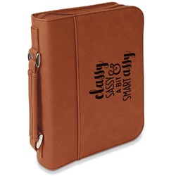 Sassy Quotes Leatherette Bible Cover with Handle & Zipper - Small - Double Sided