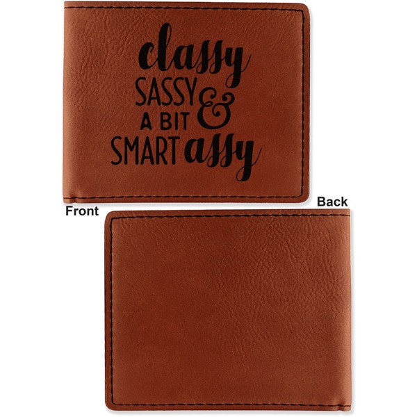 Sassy Quotes Cognac Leatherette Bifold Wallets - Front and Back Single Sided - Apvl