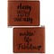 Sassy Quotes Cognac Leatherette Bifold Wallets - Front and Back