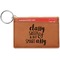 Sassy Quotes Cognac Leatherette Keychain ID Holders - Front Credit Card