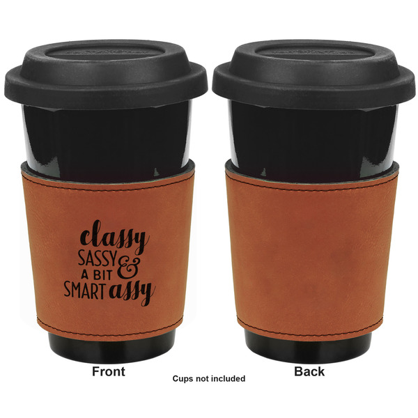 Sassy Quotes Cognac Leatherette Mug Sleeve - Single Sided Apvl