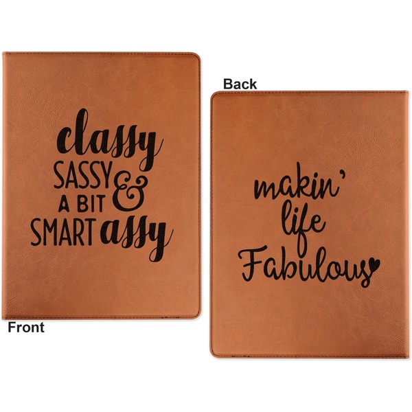 Sassy Quotes Cognac Leatherette Portfolios with Notepad - Small - Double Sided- Apvl