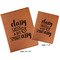 Sassy Quotes Cognac Leatherette Portfolios with Notepads - Compare Sizes
