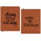 Sassy Quotes Cognac Leatherette Zipper Portfolios with Notepad - Double Sided - Apvl