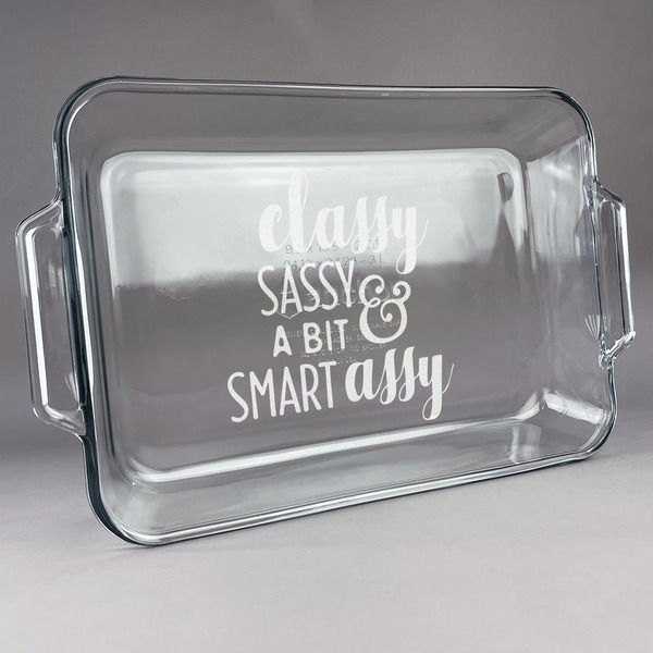 Custom Sassy Quotes Glass Baking Dish with Truefit Lid - 13in x 9in