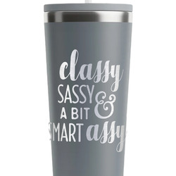 Sassy Quotes RTIC Everyday Tumbler with Straw - 28oz - Grey - Single-Sided