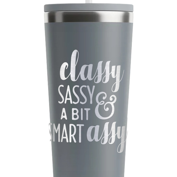 Sassy Quotes Grey RTIC Everyday Tumbler - 28 oz. - Close Up