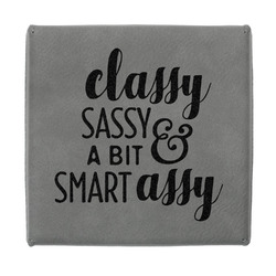 Sassy Quotes Jewelry Gift Box - Engraved Leather Lid