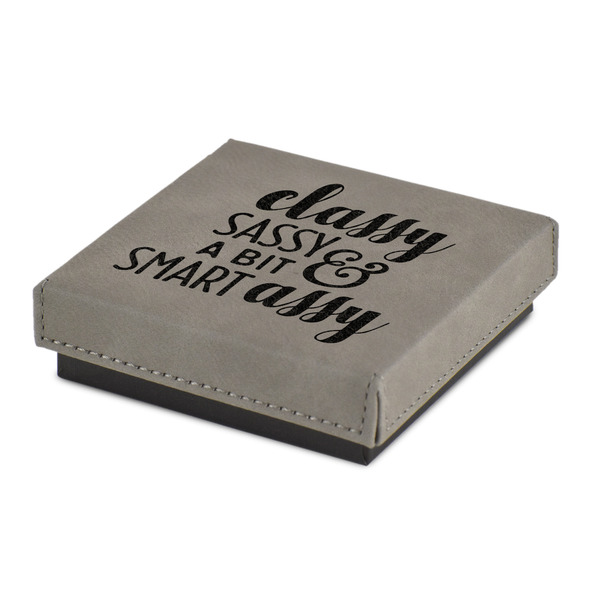 Custom Sassy Quotes Jewelry Gift Box - Engraved Leather Lid
