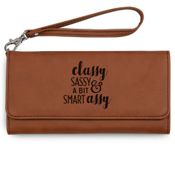 Sassy Quotes Ladies Leatherette Wallet - Laser Engraved - Rawhide