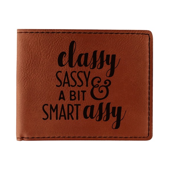 Custom Sassy Quotes Leatherette Bifold Wallet - Double Sided