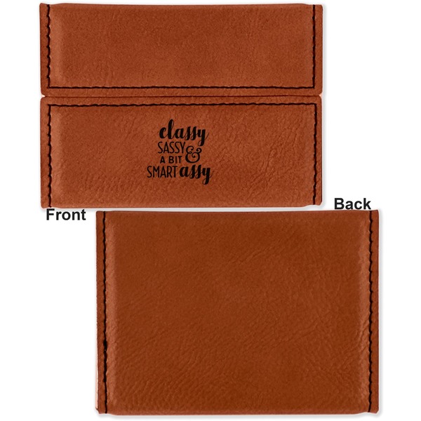 Sassy Quotes Leather Business Card Holder Front Back Single Sided - Apvl