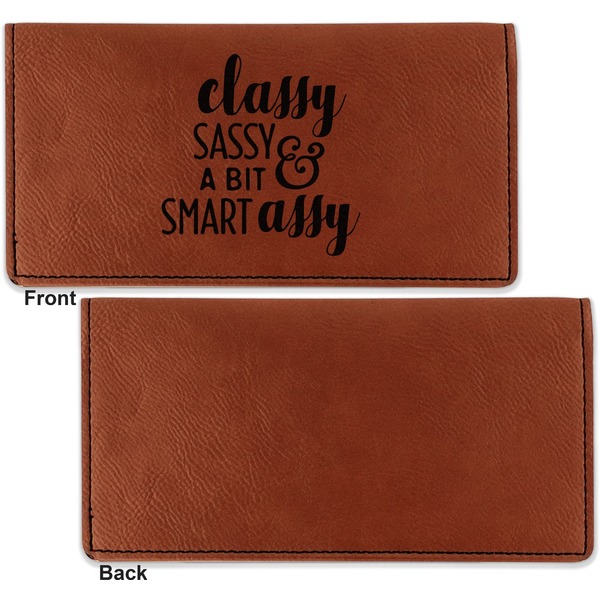 Sassy Quotes Leather Checkbook Holder Front and Back Single Sided - Apvl