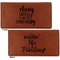 Sassy Quotes Leather Checkbook Holder Front and Back