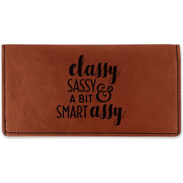 Custom Sassy Quotes Leatherette Checkbook Holder