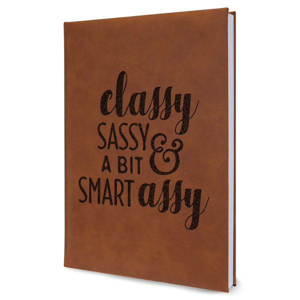 Custom Sassy Quotes Leather Sketchbook - Large - Single Sided