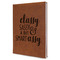 Sassy Quotes Leather Sketchbook - Large - Single Sided - Angled View