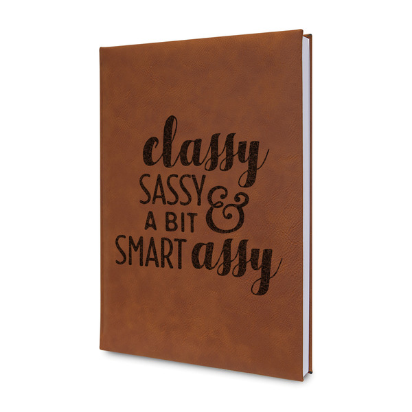 Custom Sassy Quotes Leather Sketchbook - Small - Double Sided