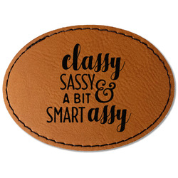 Sassy Quotes Faux Leather Iron On Patch - Oval