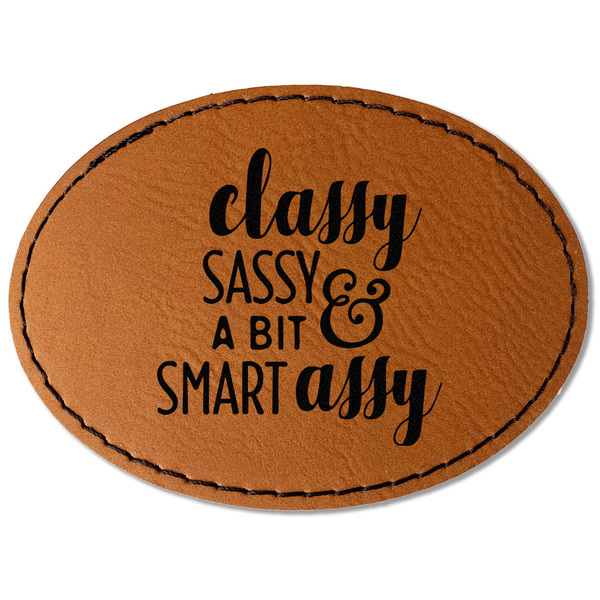 Custom Sassy Quotes Faux Leather Iron On Patch - Oval