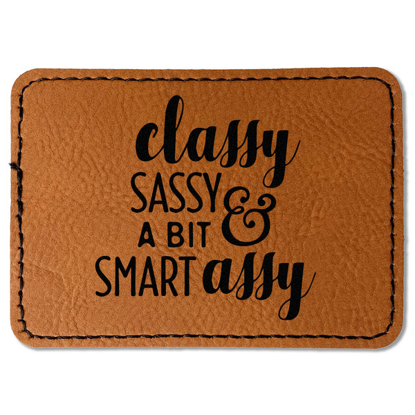 Custom Sassy Quotes Faux Leather Iron On Patch - Rectangle