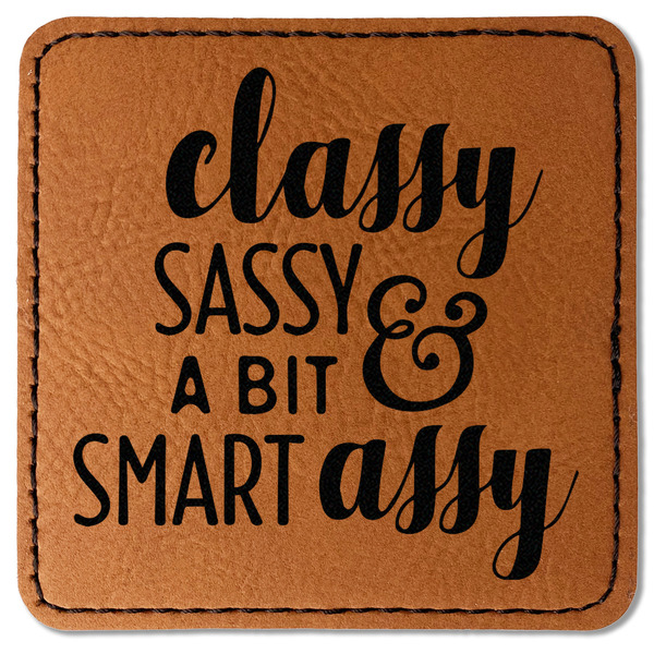 Custom Sassy Quotes Faux Leather Iron On Patch - Square