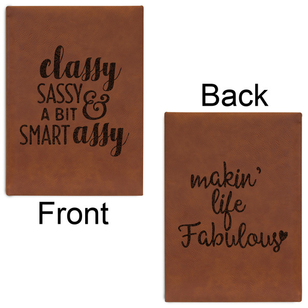 Sassy Quotes Leatherette Sketchbooks - Large - Double Sided - Front & Back View