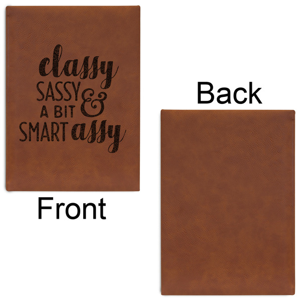 Sassy Quotes Leatherette Sketchbooks - Large - Single Sided - Front & Back View