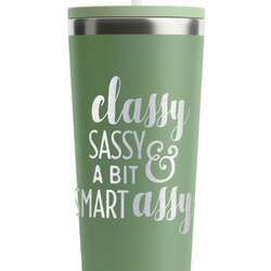 Sassy Quotes RTIC Everyday Tumbler with Straw - 28oz - Light Green - Single-Sided