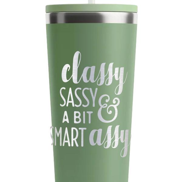 Sassy Quotes Light Green RTIC Everyday Tumbler - 28 oz. - Close Up