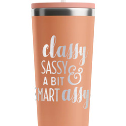 Sassy Quotes RTIC Everyday Tumbler with Straw - 28oz - Peach - Single-Sided