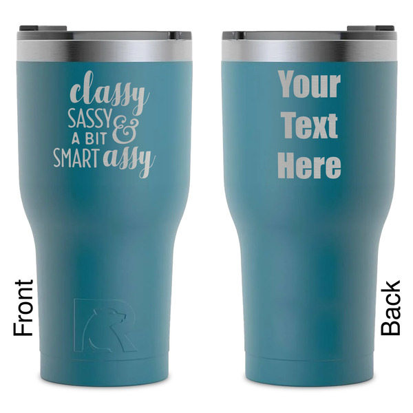 Custom Sassy Quotes RTIC Tumbler - Dark Teal - Laser Engraved - Double-Sided