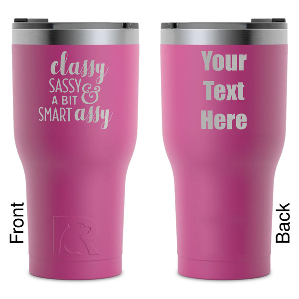 Custom Sassy Quotes RTIC Tumbler - Magenta - Laser Engraved - Double-Sided