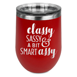 Sassy Quotes Stemless Stainless Steel Wine Tumbler - Red - Double Sided