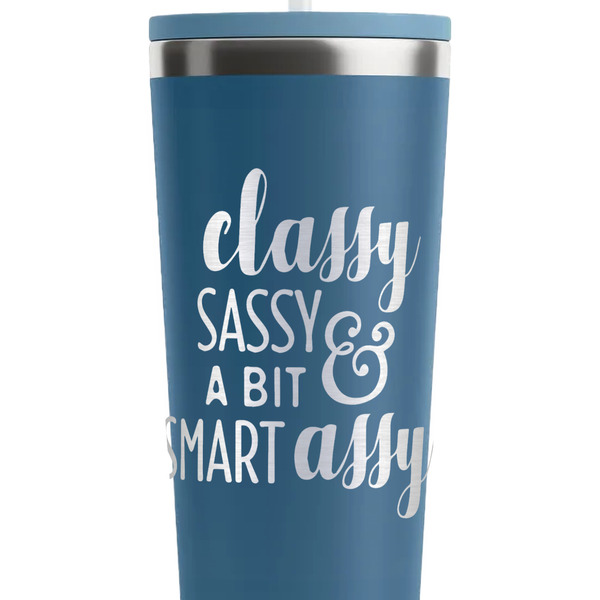 Sassy Quotes Steel Blue RTIC Everyday Tumbler - 28 oz. - Close Up