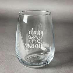 Sassy Quotes Stemless Wine Glass - Engraved