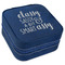 Sassy Quotes Travel Jewelry Boxes - Leather - Navy Blue - Angled View