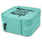 Sassy Quotes Travel Jewelry Boxes - Leather - Teal - View from Rear