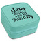 Sassy Quotes Travel Jewelry Boxes - Leatherette - Teal - Angled View
