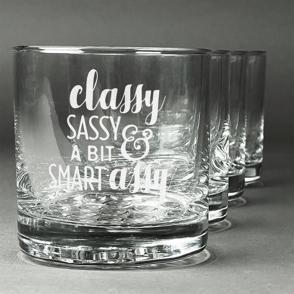 Custom Sassy Quotes Whiskey Glasses (Set of 4)