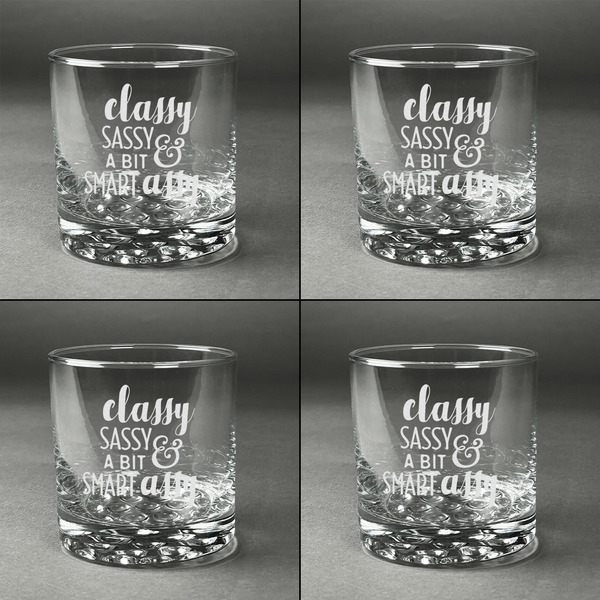 Sassy Quotes Whiskey Glasses - Set of 4 all Engraved