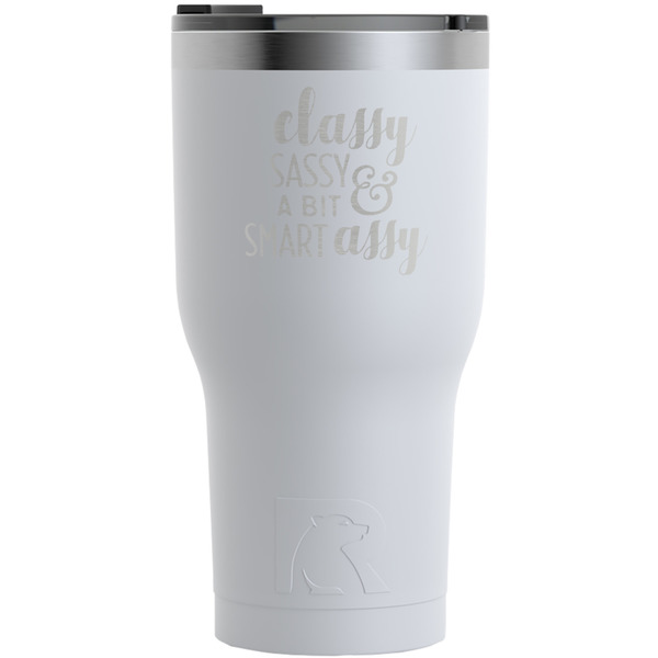 Custom Sassy Quotes RTIC Tumbler - White - Engraved Front