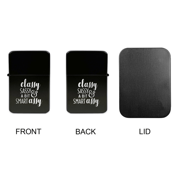 Sassy Quotes Windproof Lighters - Black, Double Sided, no Lid - APPROVAL