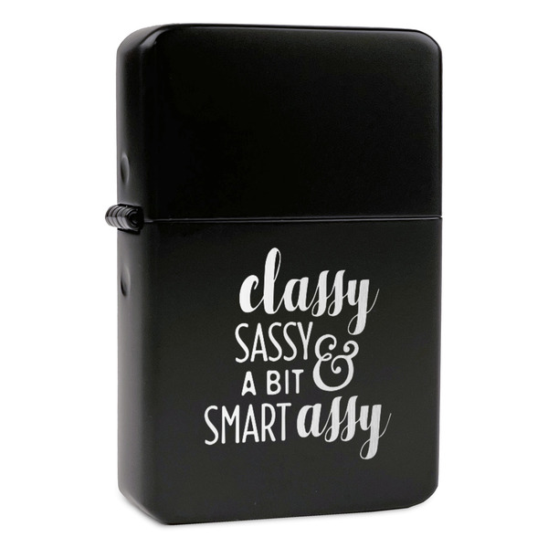 Custom Sassy Quotes Windproof Lighter - Black - Double Sided