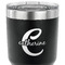 Name & Initial (Girly) 30 oz Stainless Steel Ringneck Tumbler - Black - CLOSE UP