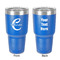 Name & Initial (Girly) 30 oz Stainless Steel Ringneck Tumbler - Blue - Double Sided - Front & Back