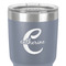 Name & Initial (Girly) 30 oz Stainless Steel Ringneck Tumbler - Grey - Close Up